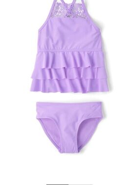 The Children's Place Lavender Ruffle Tankini Set